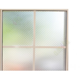 Frosted honey comb with tri-line stripes decorative glass film